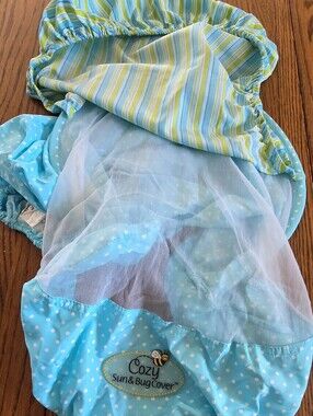 Cozy Sun & Bug Cover Kids Blue Polka Dot Sunshade